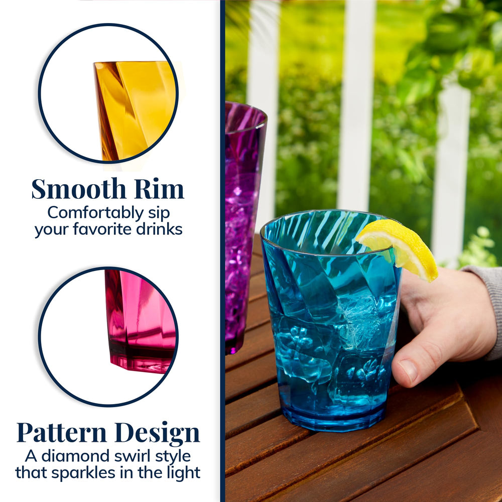 US Acrylic vasos en patio junto a piscina para uso exterior seguro