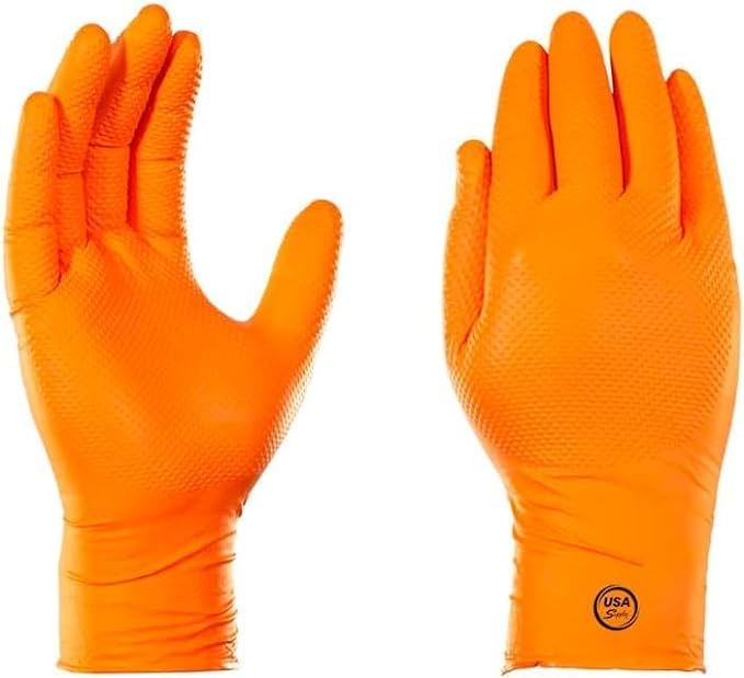Guantes USA Supply con tecnología ReSist incluidos para manipular D-Fense Dust con seguridad