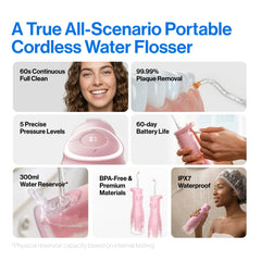 usmile C30 open 300ml reservoir revealing capacity, highlights single-fill full-mouth cleaning