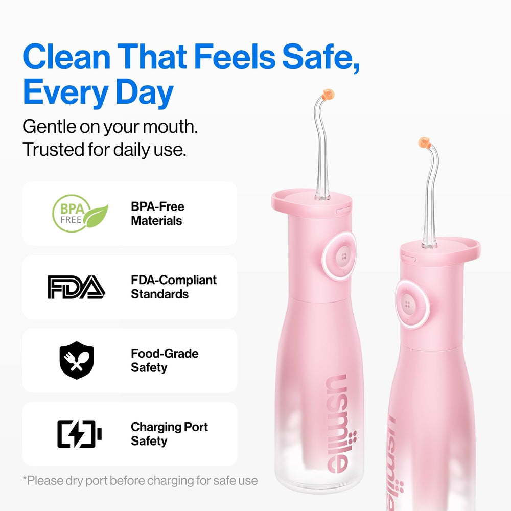 usmile C30 ergonomic grip held in hand, emphasizes comfortable anti-slip handling