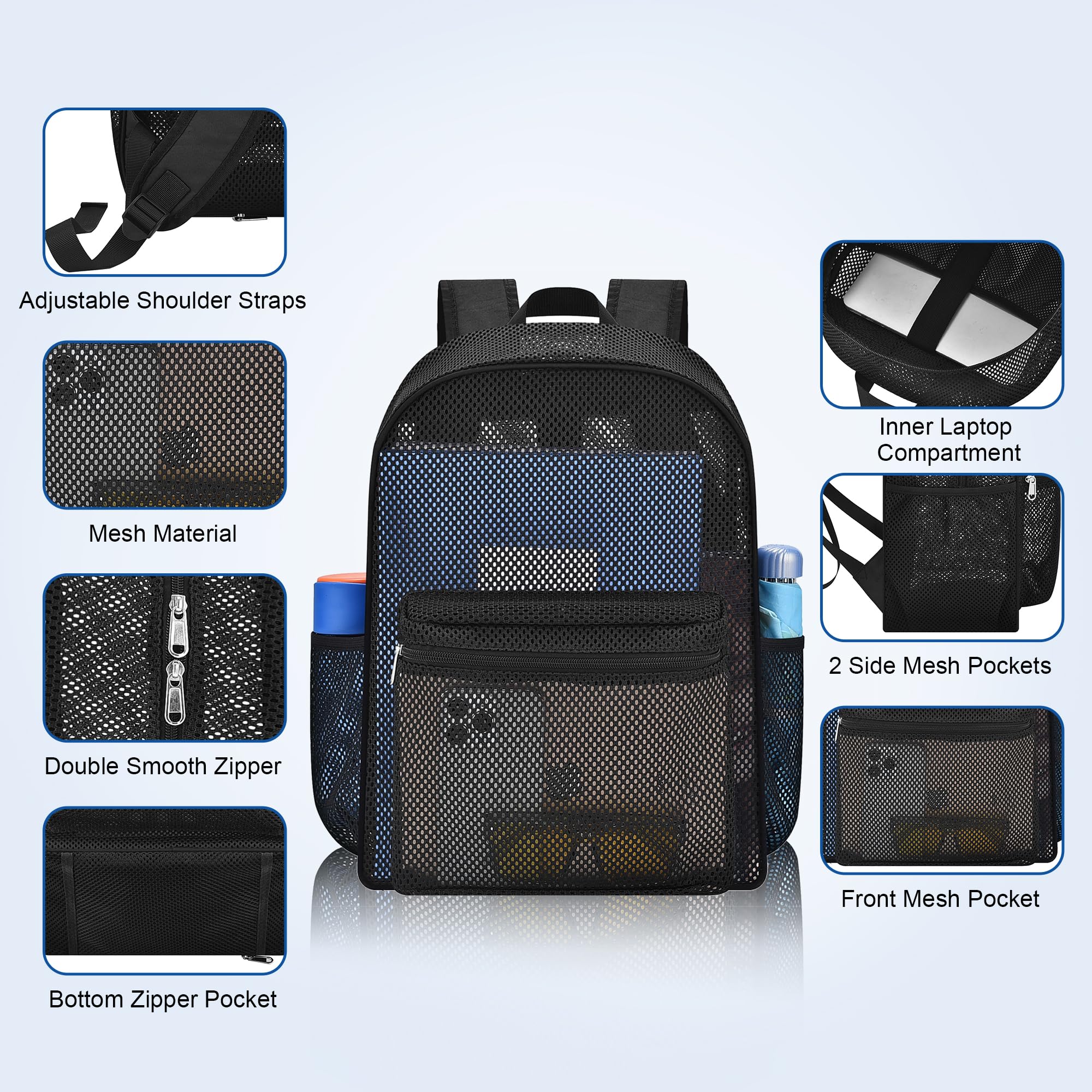 USPECLARE mochila en uso en la playa ideal para equipo húmedo