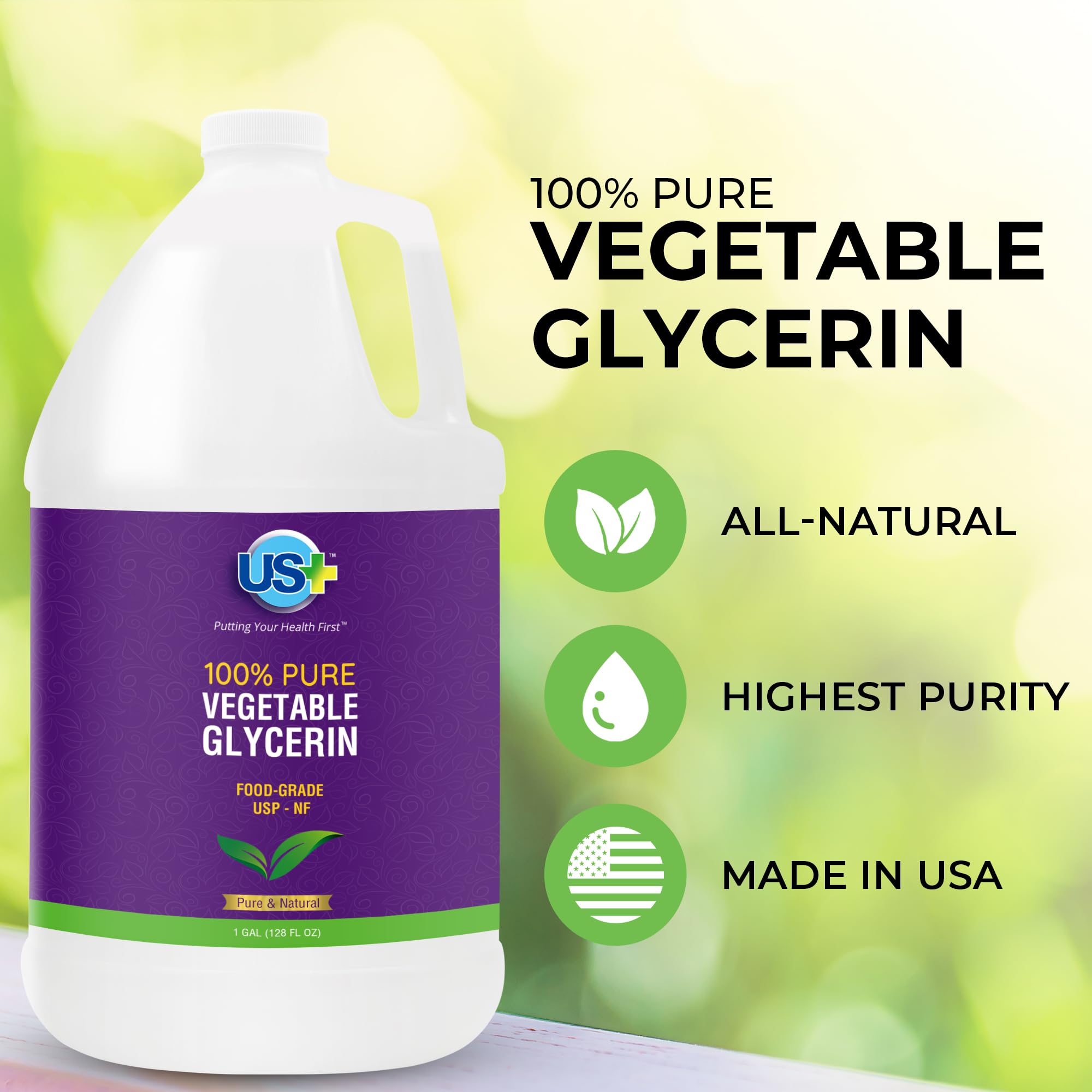 US+ glicerina vegetal primer plano textura transparente para mezclar fácilmente