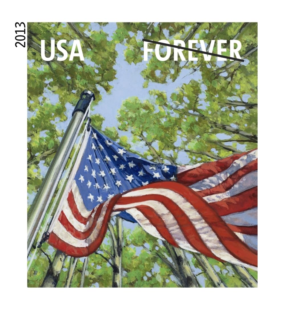 United States Postal Service detalle del sello de otoño con colores cálidos, buena presentación estacional