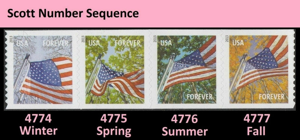 United States Postal Service detalle del sello de verano mostrando luz y follaje, atractivo patriótico