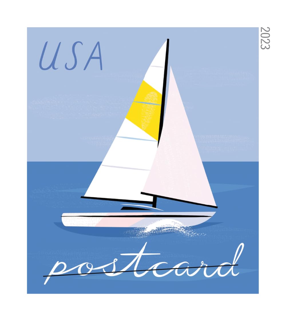 United States Postal Service hoja de sellos Sailboats guardada en protector para coleccionistas