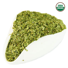 U.S. Wellness Naturals close-up of whole-leaf mate texture highlighting dust-free clean infusion