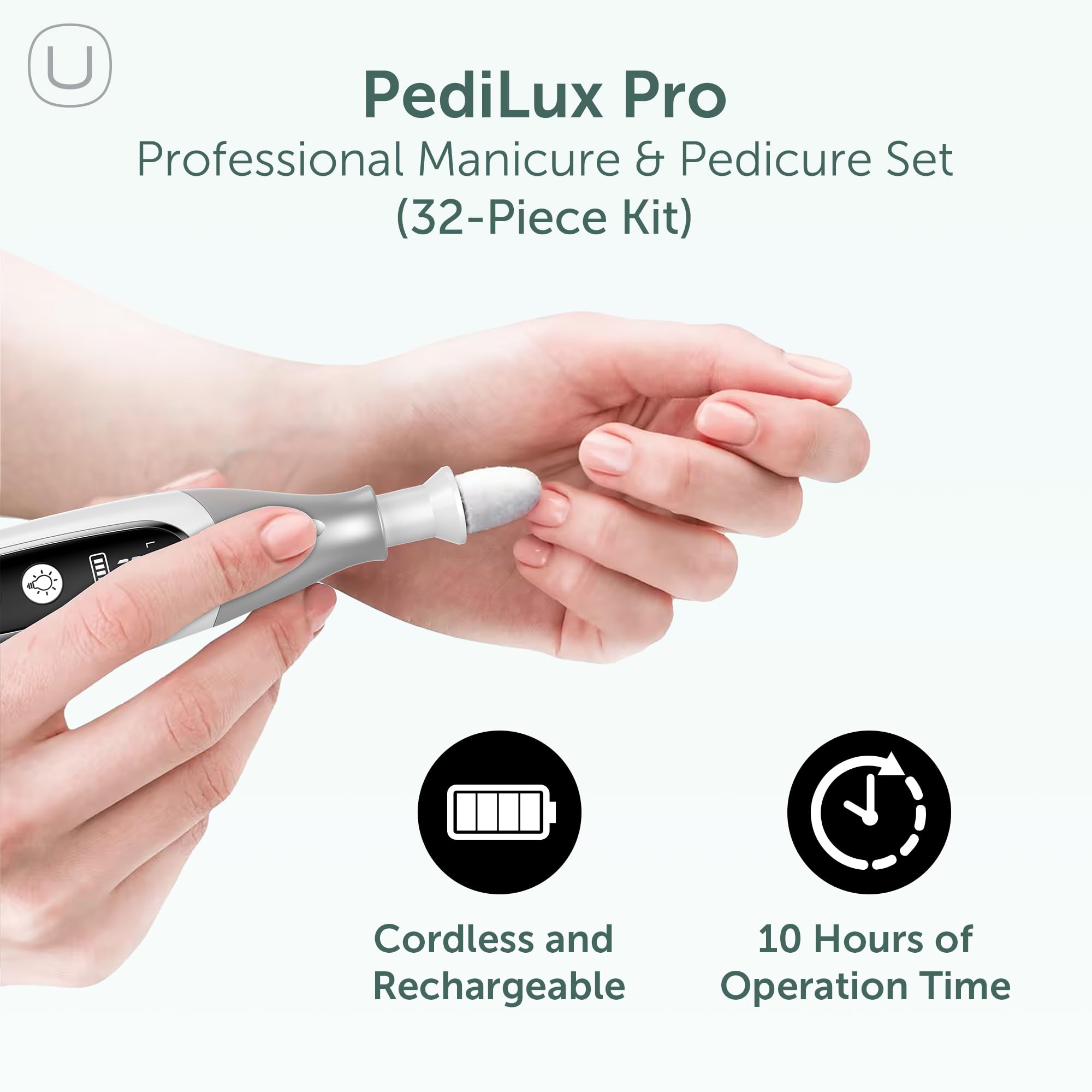 UTILYZE PediLux Pro primer plano de puntas mostrando versatilidad y precisión