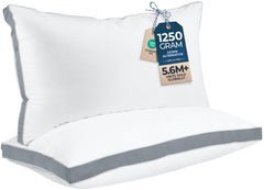 Utopia Bedding vista frontal del pack de dos almohadas king, aspecto lujoso