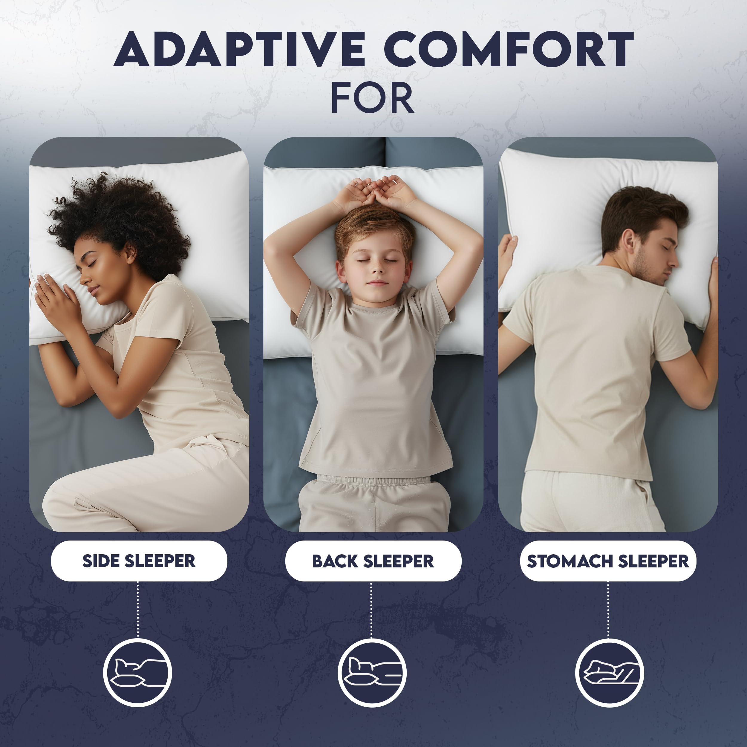Utopia Bedding almohada en cama mostrando soporte y comodidad al dormir