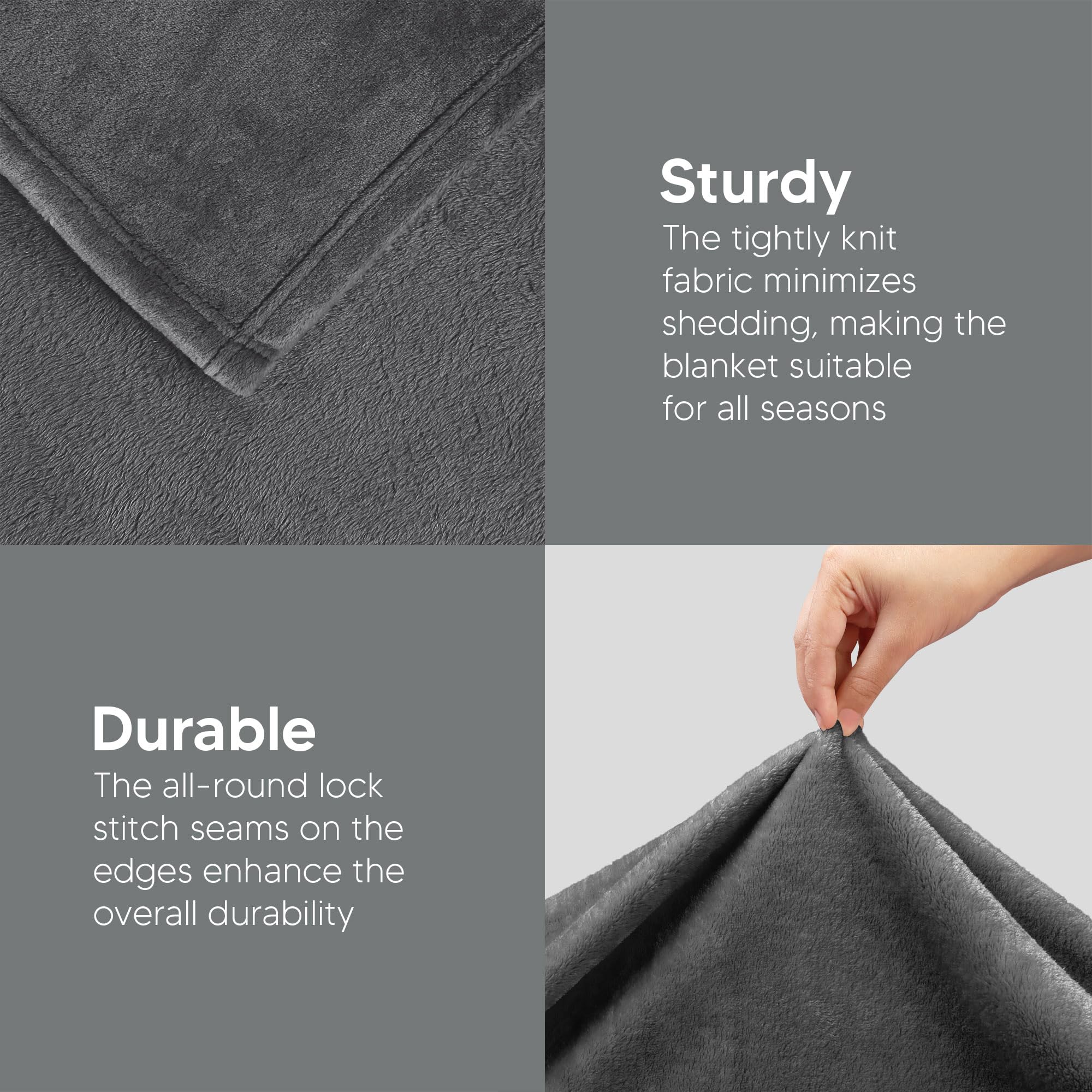 Utopia Bedding detalle del borde y costuras reforzadas para mayor durabilidad