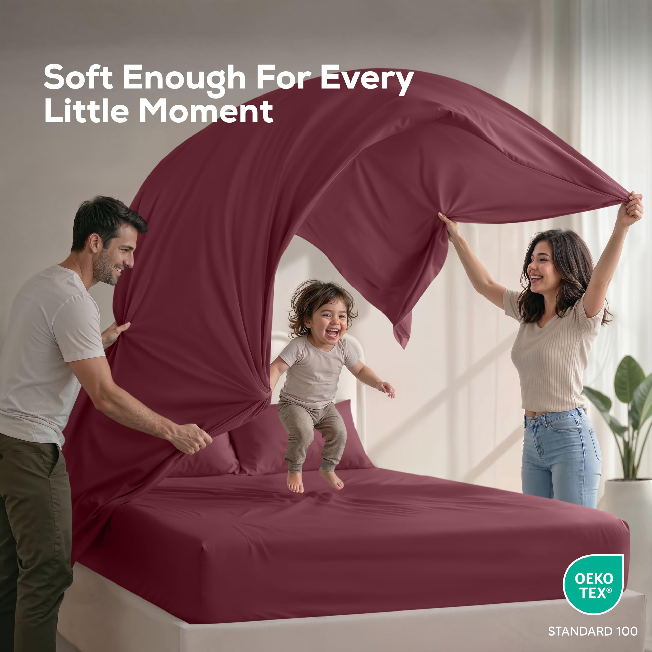 Utopia Bedding cama preparada en dormitorio, aspecto hotelero atractivo