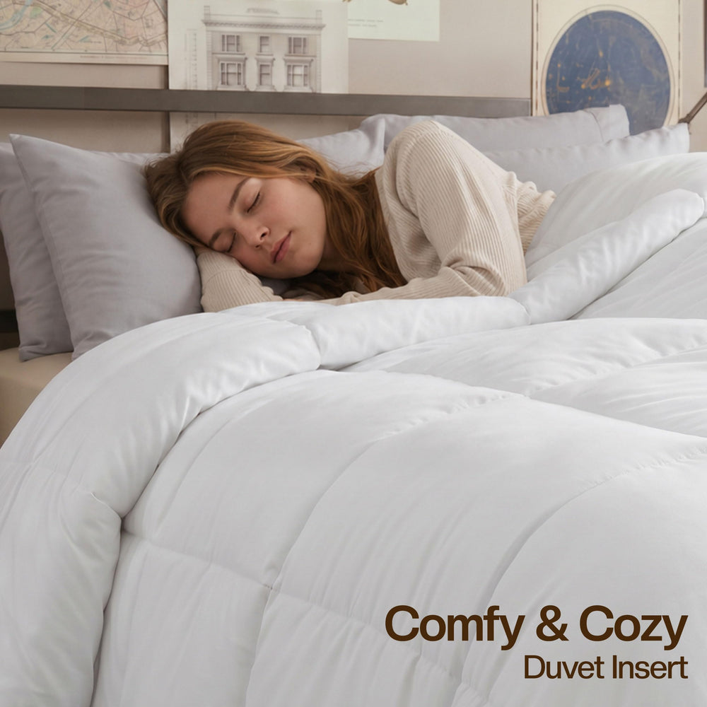 Utopia Bedding comparación de tamaño Twin XL con objetos para ver escala