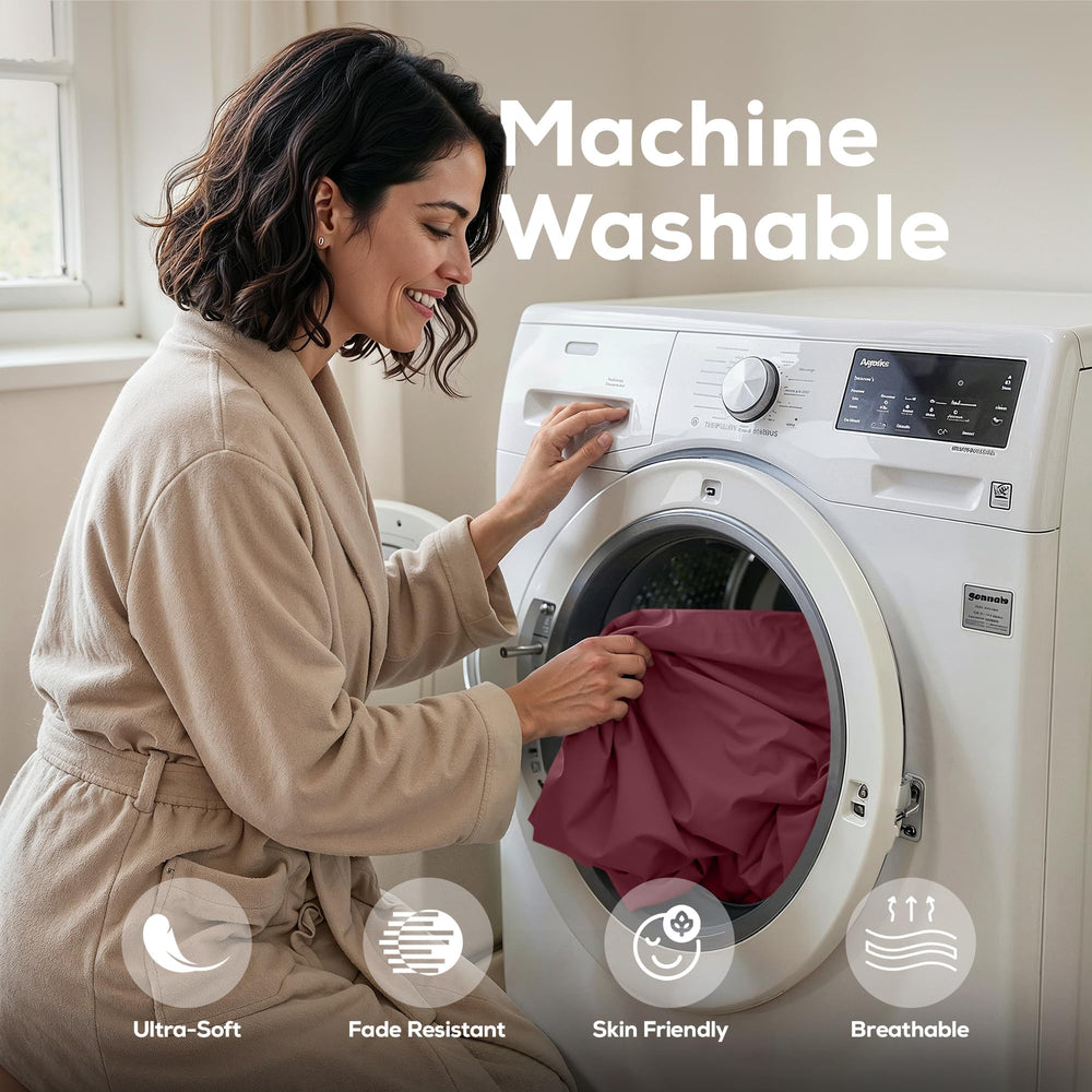 Utopia Bedding sábana bajera mostrada sobre colchón para comparar tamaño