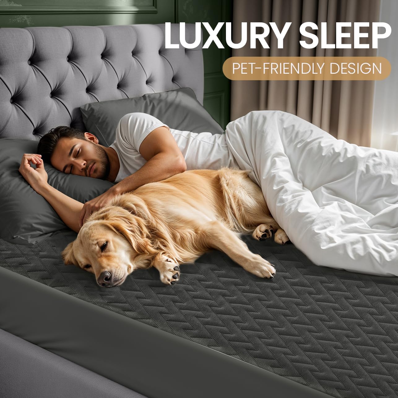 Utopia Bedding comparación mostrando ajuste en colchón de 17 pulgadas
