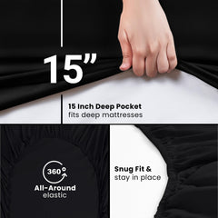 Utopia Bedding sábana bajera montada en cama queen ajustada y aspecto elegante
