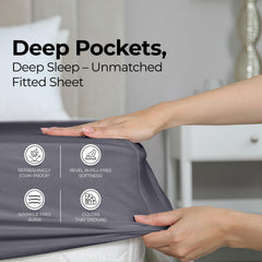 Utopia Bedding sábana en uso sobre cama King, aspecto ordenado