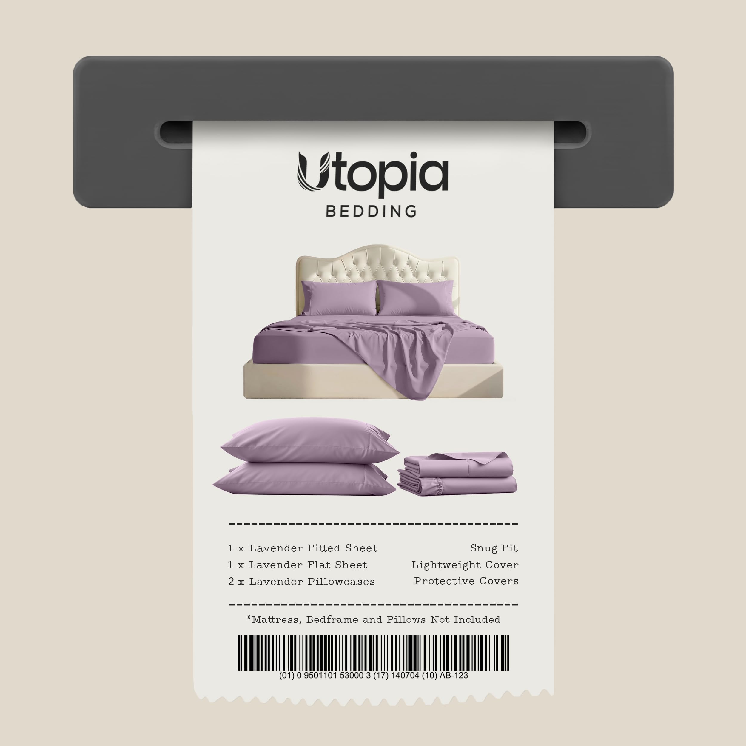 Utopia Bedding ambientación dormitorio lavanda, aspecto hotelero y acogedor