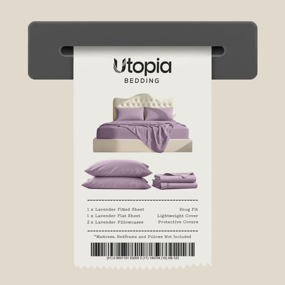Utopia Bedding ambientación dormitorio lavanda, aspecto hotelero y acogedor