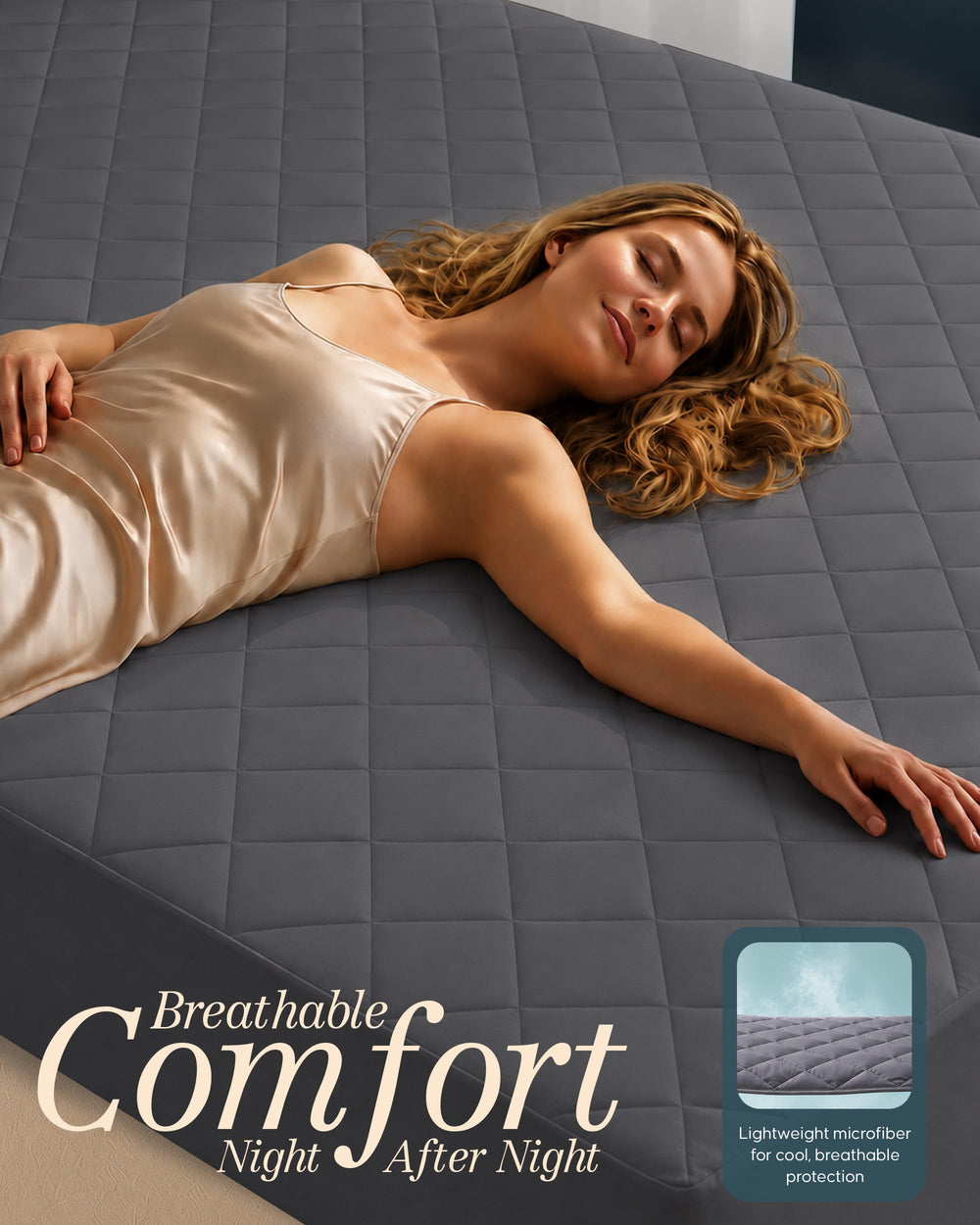 Utopia Bedding ambientación en dormitorio mostrando cómo mejora el aspecto de la cama
