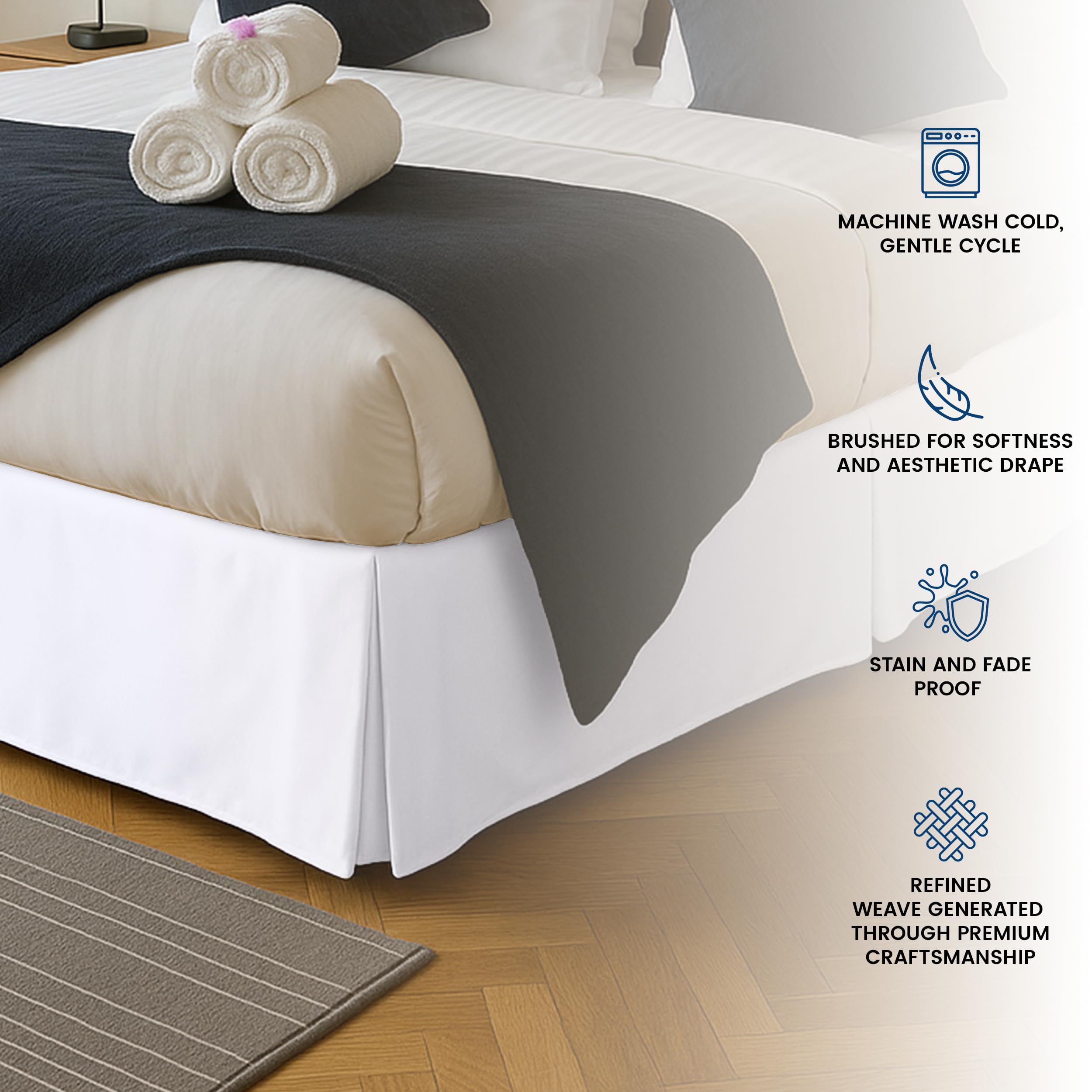 Utopia Bedding detalle de la esquina lateral con doble pliegue y caída uniforme
