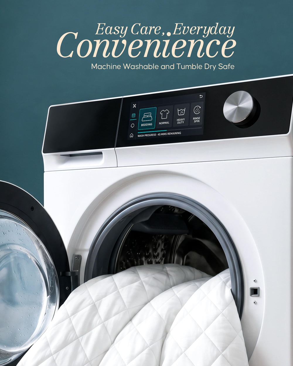 Utopia Bedding etiqueta con instrucciones de lavado para fácil mantenimiento