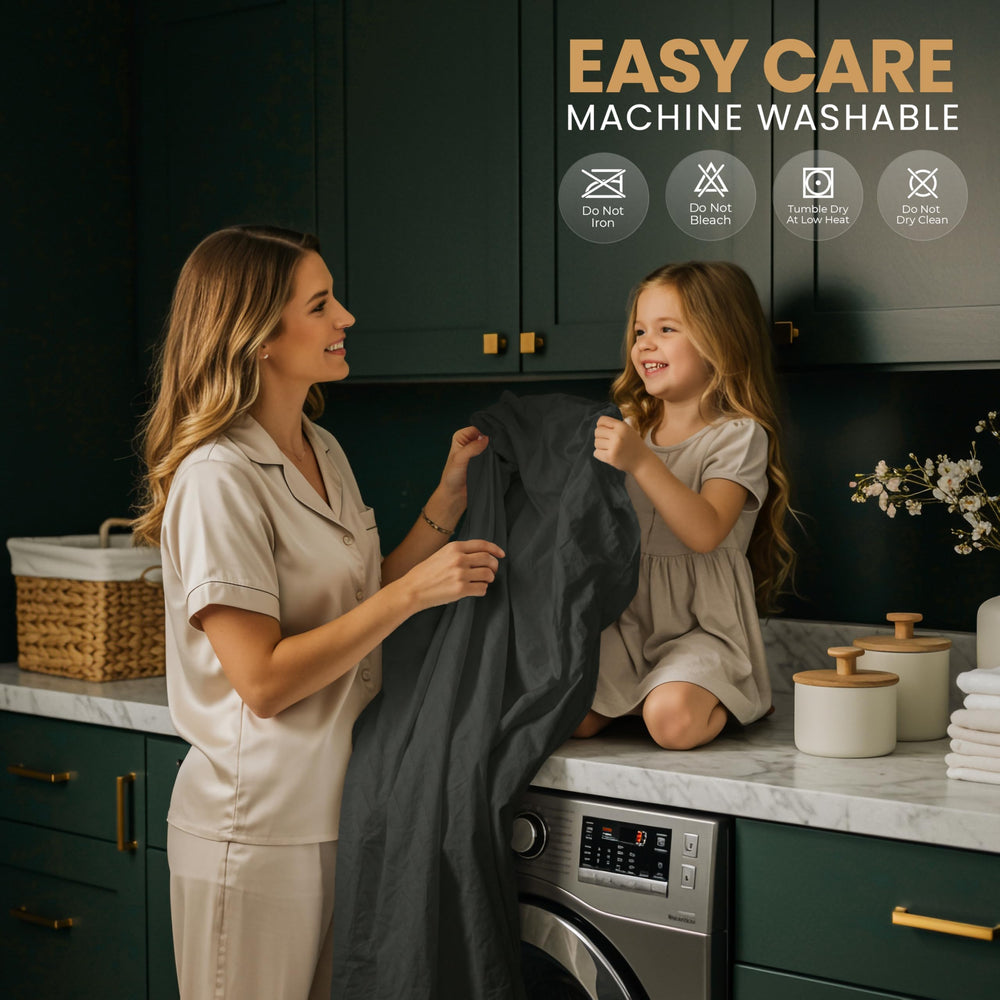Utopia Bedding etiqueta con instrucciones de lavado y cuidado claras