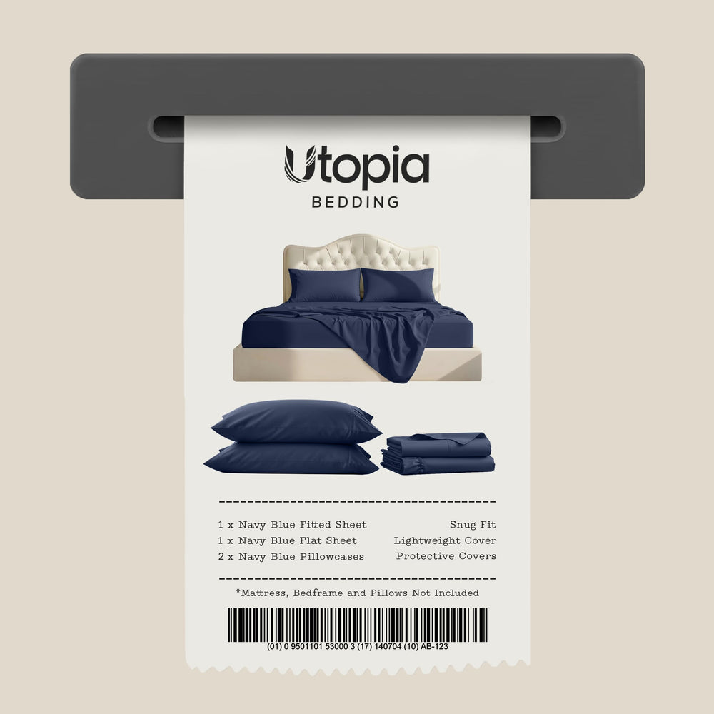 Utopia Bedding etiqueta OEKO-TEX visible, garantía de textiles seguros
