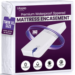 Utopia Bedding frente del empaque mostrando tamaño Twin XL y beneficios