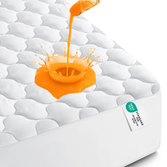 Utopia Bedding vista frontal de la funda Queen con ajuste ceñido y beneficio de protección