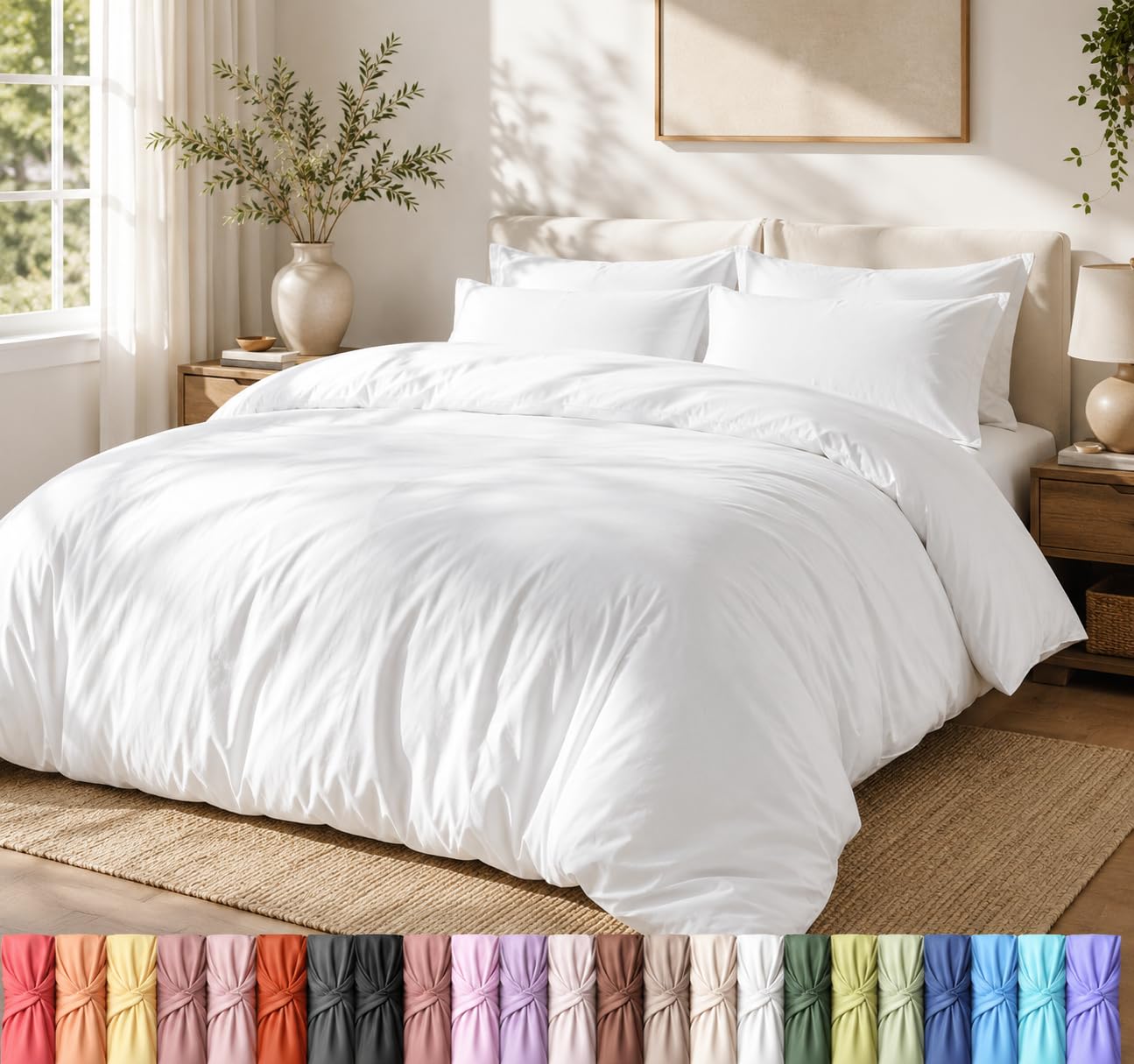 Utopia Bedding vista frontal de la funda nórdica, aspecto pulcro y moderno