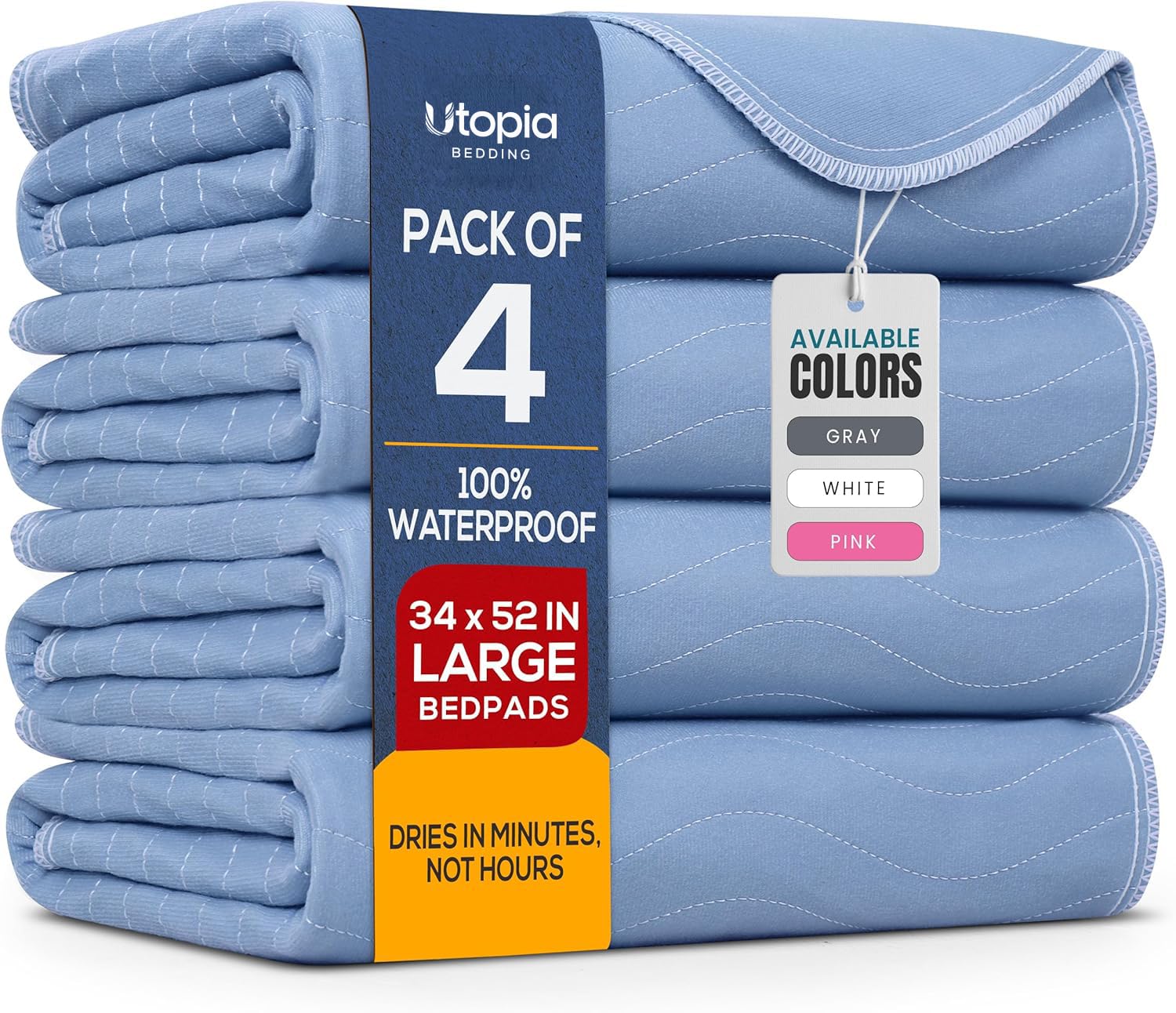 Utopia Bedding paquete frontal de 4 protectores, protección fiable