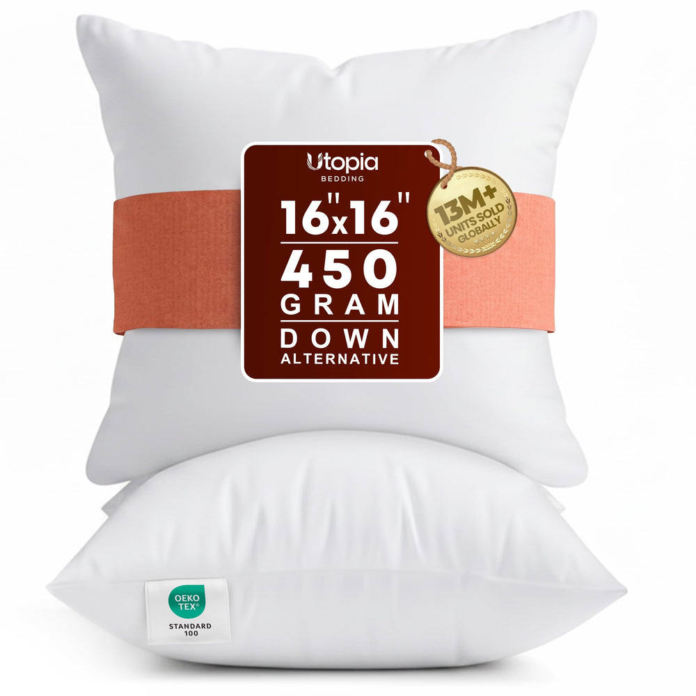 Utopia Bedding vista frontal del pack de dos inserciones, aspecto voluminoso y limpio