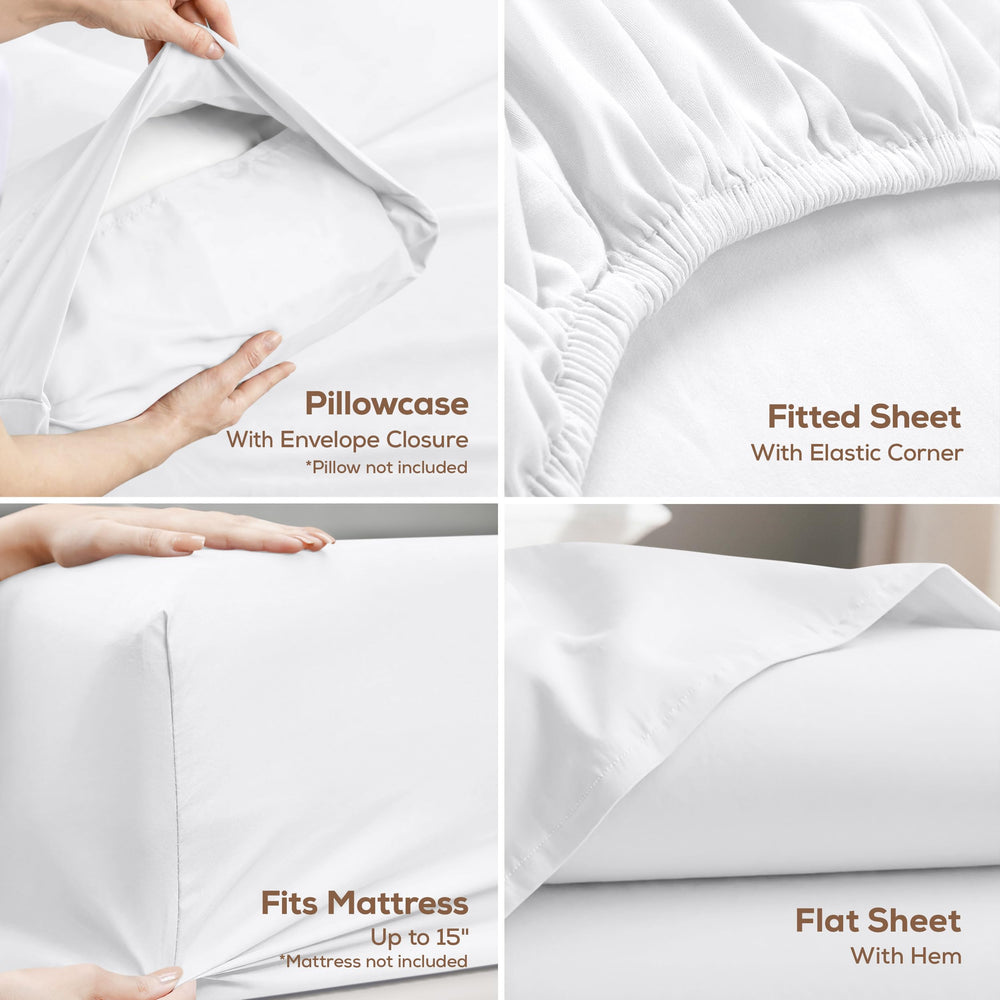 Utopia Bedding detalle de la funda de almohada con costuras que asegura ajuste y acabado