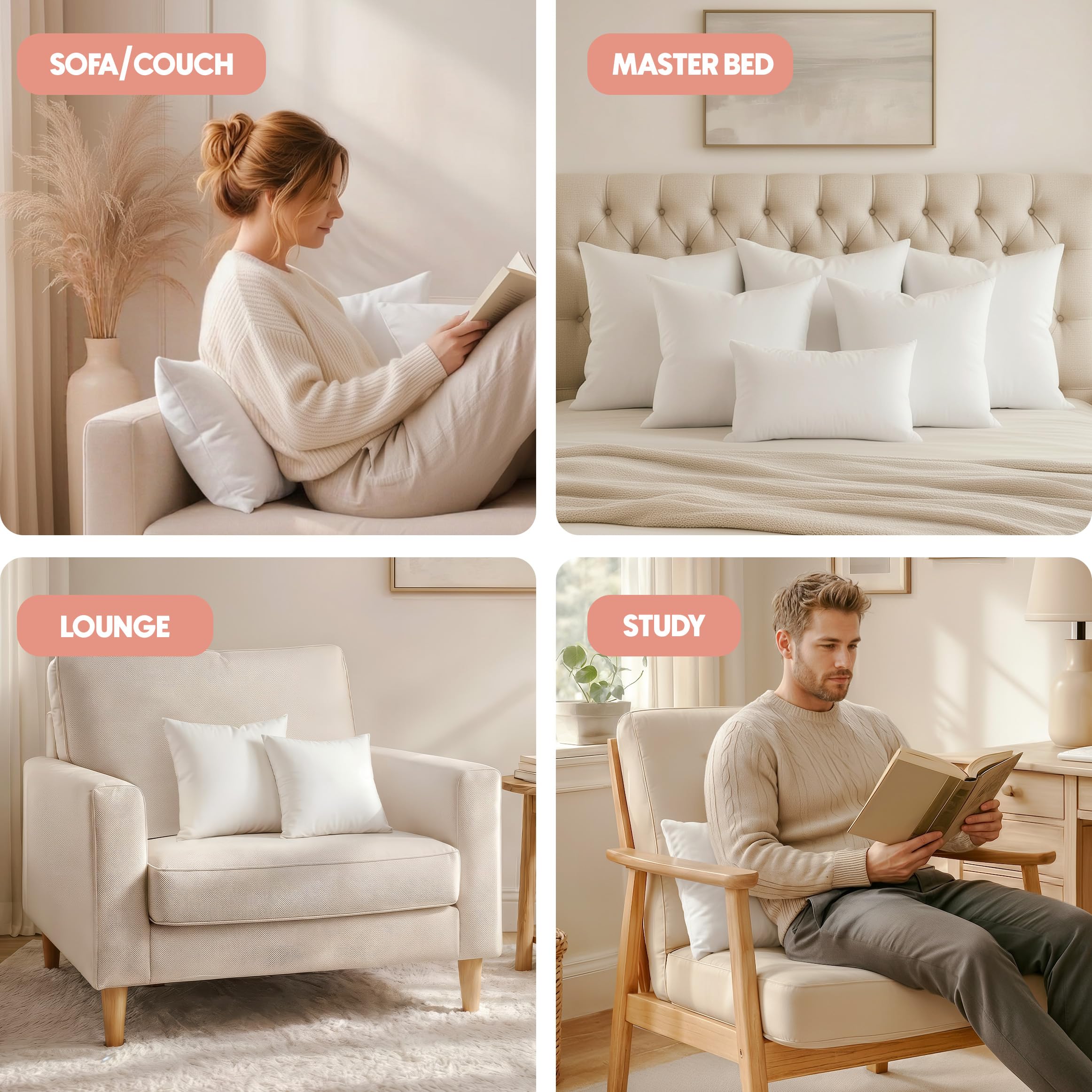 Utopia Bedding inserciones esponjadas tras abrir paquete, rápida recuperación visible