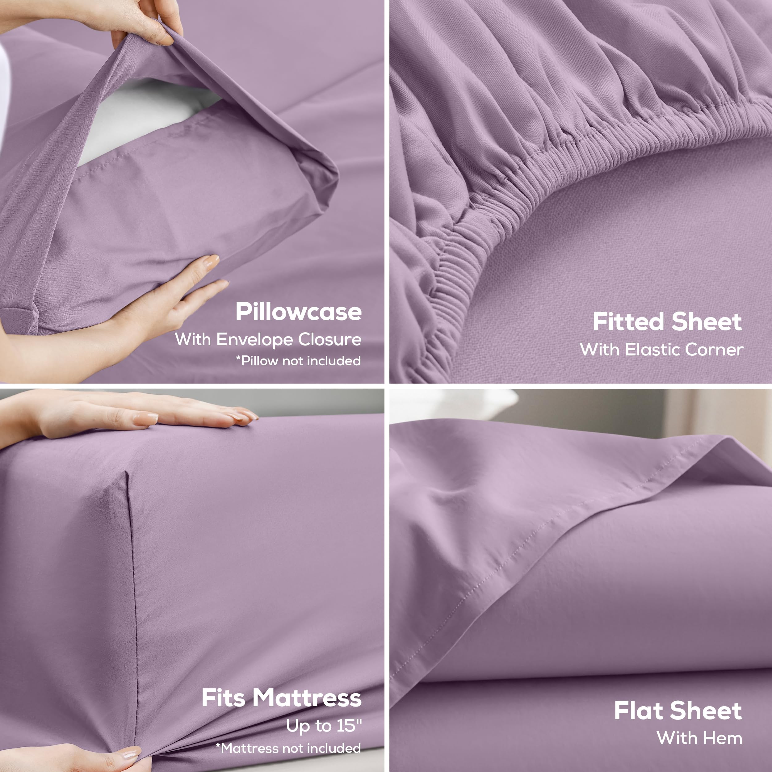 Utopia Bedding sábana ajustada en cama queen, ajuste seguro toda la noche