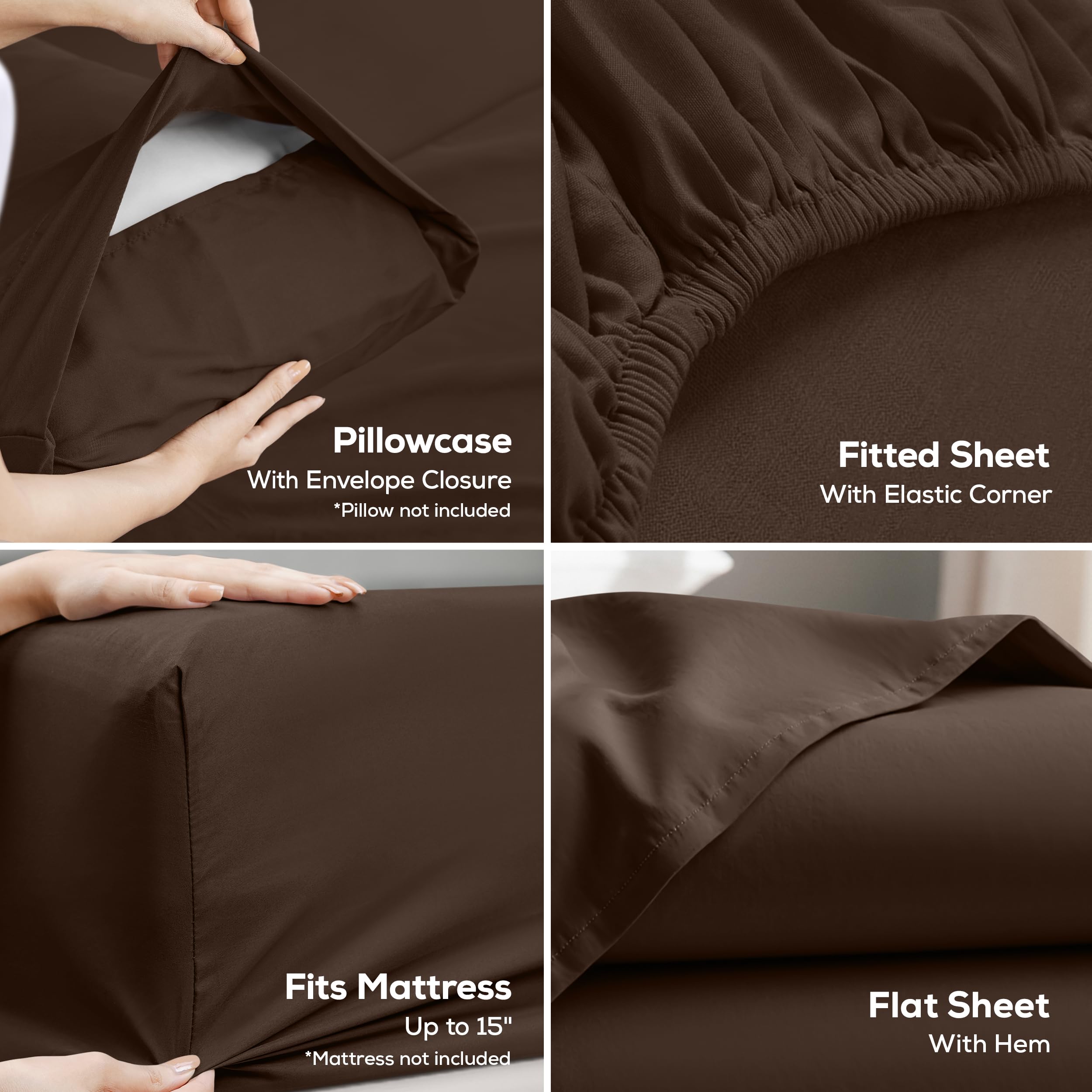 Utopia Bedding sábana ajustada en colchón alto demostrando el bolsillo profundo y su ajuste