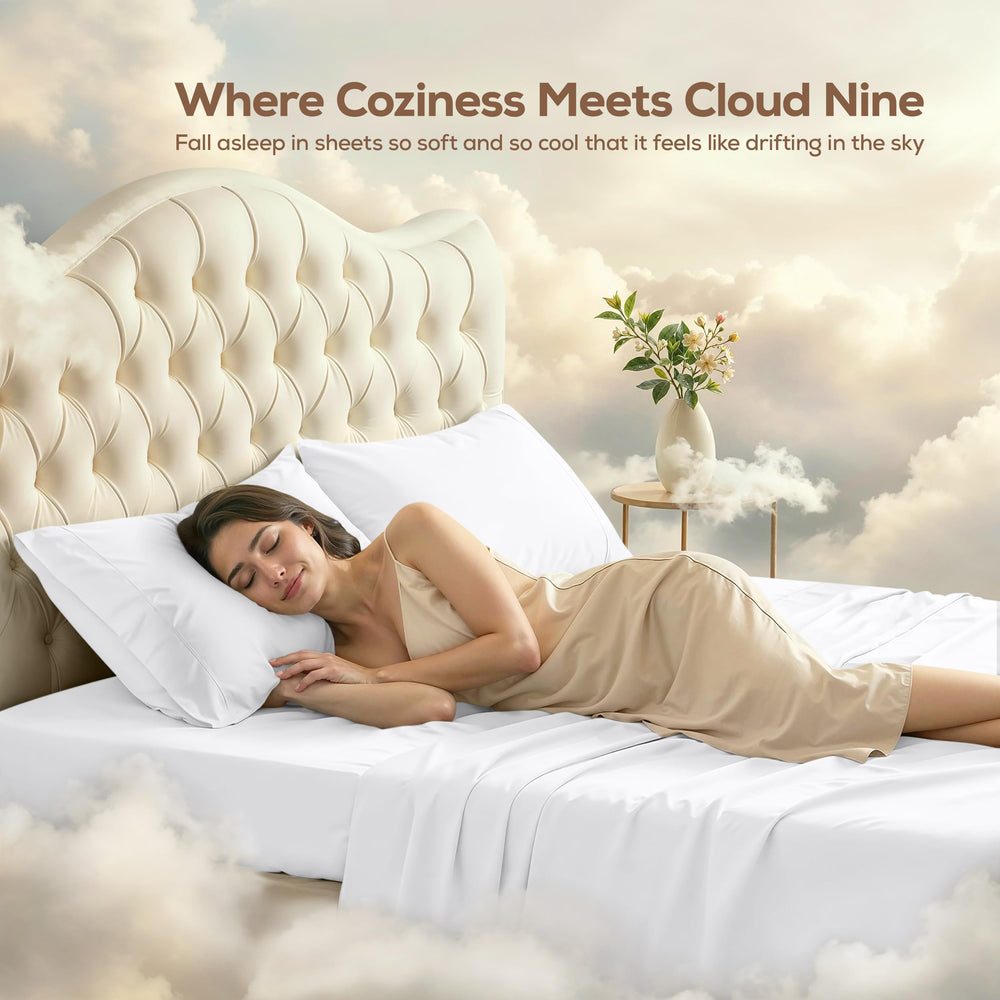 Utopia Bedding cama vestida con sábana encimera que demuestra caída y aspecto tipo hotel