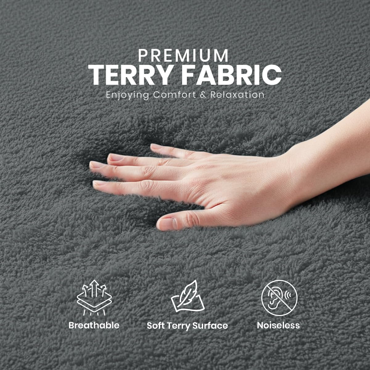Utopia Bedding primer plano textura terry suave para confort y absorción