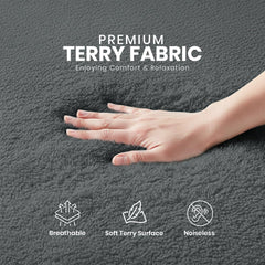 Utopia Bedding primer plano textura terry suave para confort y absorción