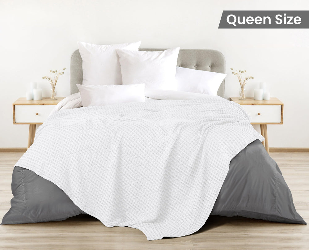 Utopia Bedding primer plano de textura waffle que ofrece suavidad y ventilación