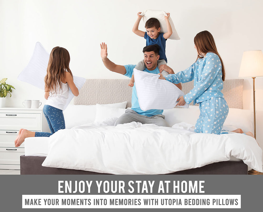 Utopia Bedding almohada usada para lectura brindando soporte ergonómico