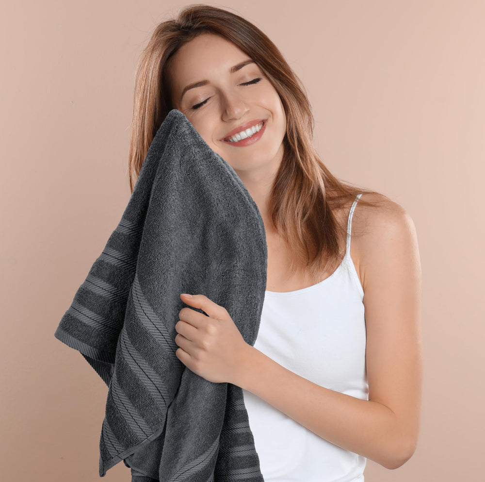 Utopia Towels detalle del borde y costura para durabilidad visible