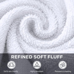 Utopia Towels toalla en mano secando rostro, comodidad y absorbencia