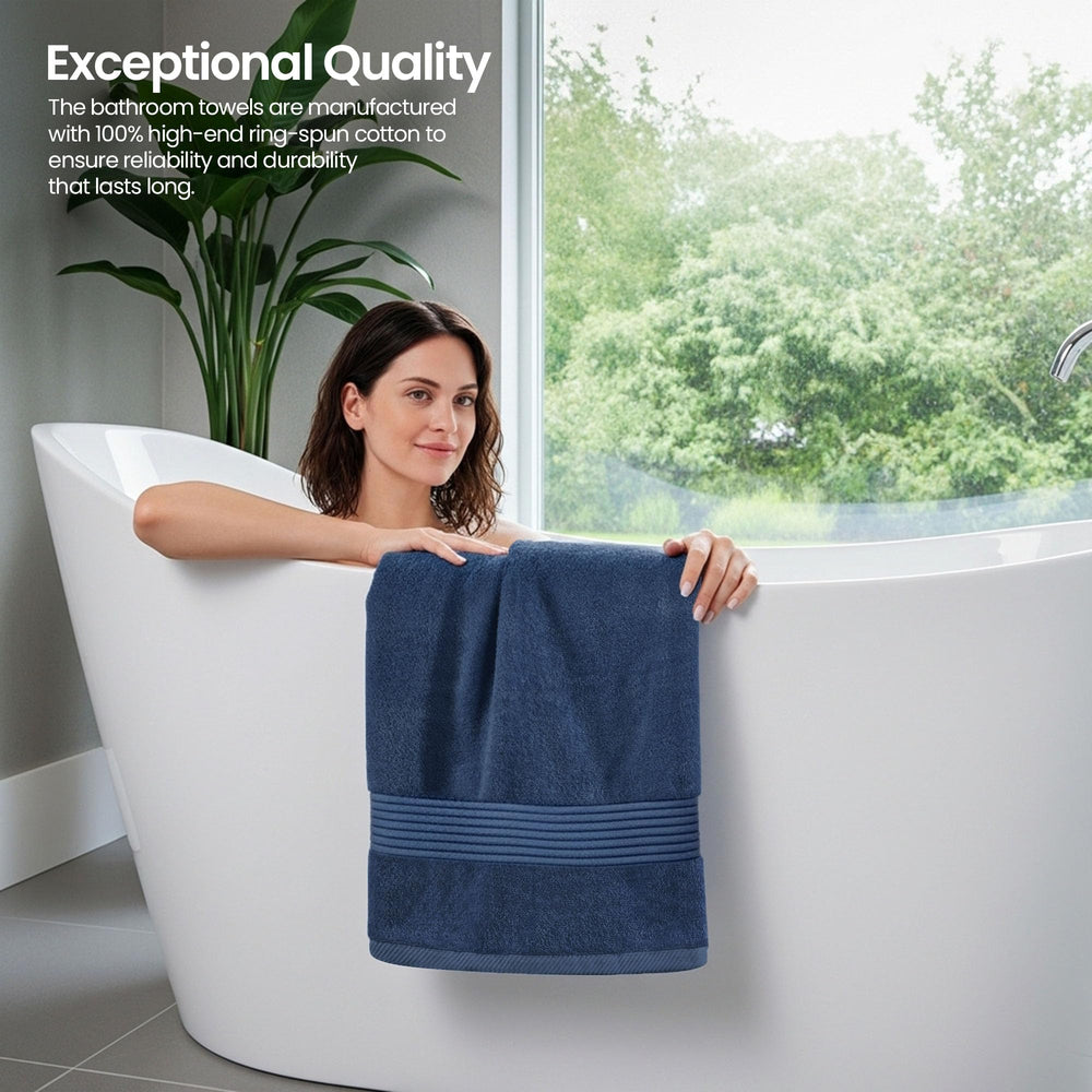 Utopia Towels persona secándose el cabello, alta absorción práctica