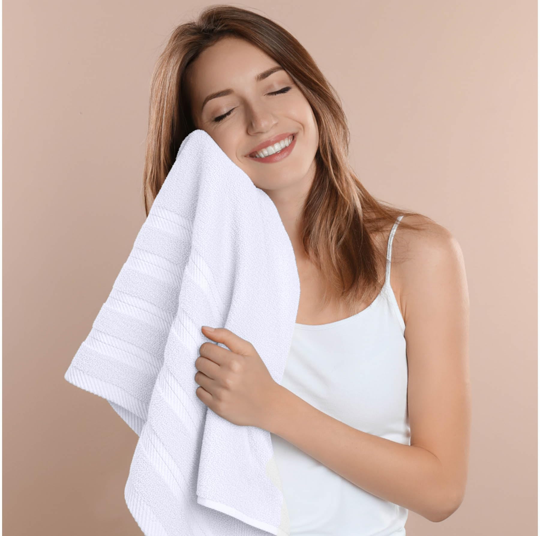Utopia Towels pack de 4 exhibido como juego listo para huéspedes y rotación