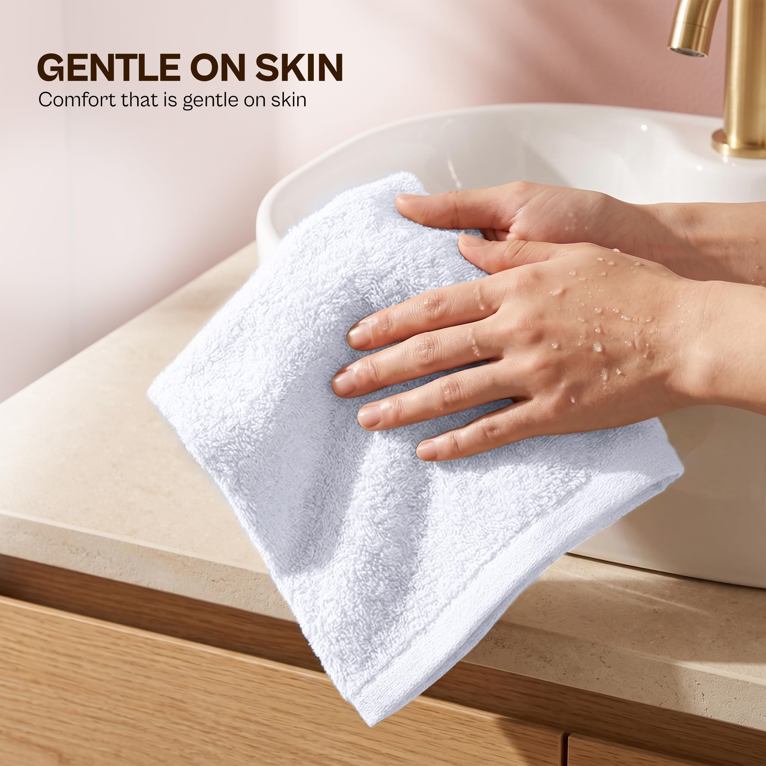 Utopia Towels detalle de textura de algodón ring-spun, suavidad en contacto