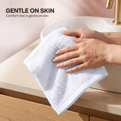Utopia Towels detalle de textura de algodón ring-spun, suavidad en contacto