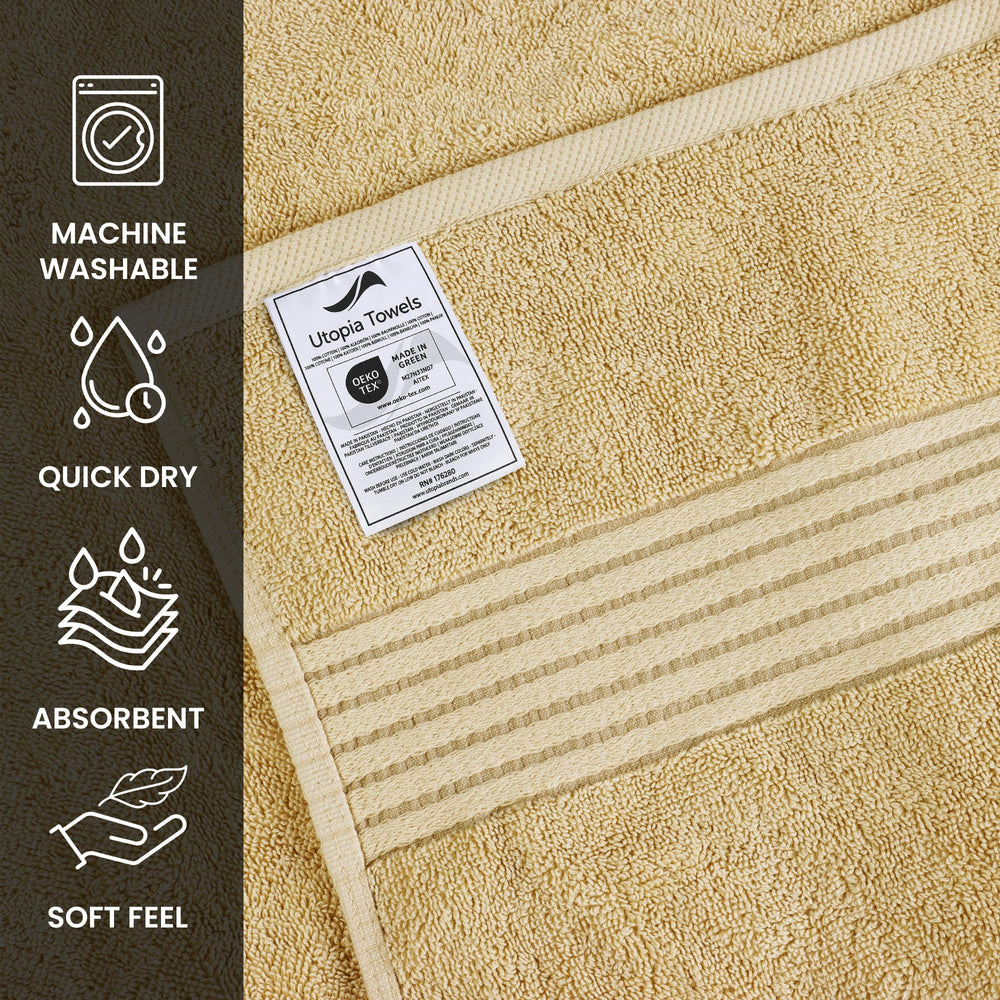 Utopia Towels toalla desplegada 27x54 pulgadas ilustrando tamaño real