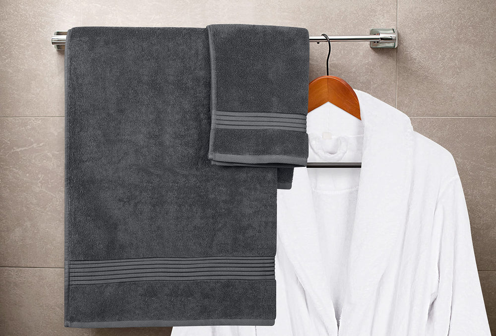 Utopia Towels toallas plegadas en baño aportando aspecto ordenado