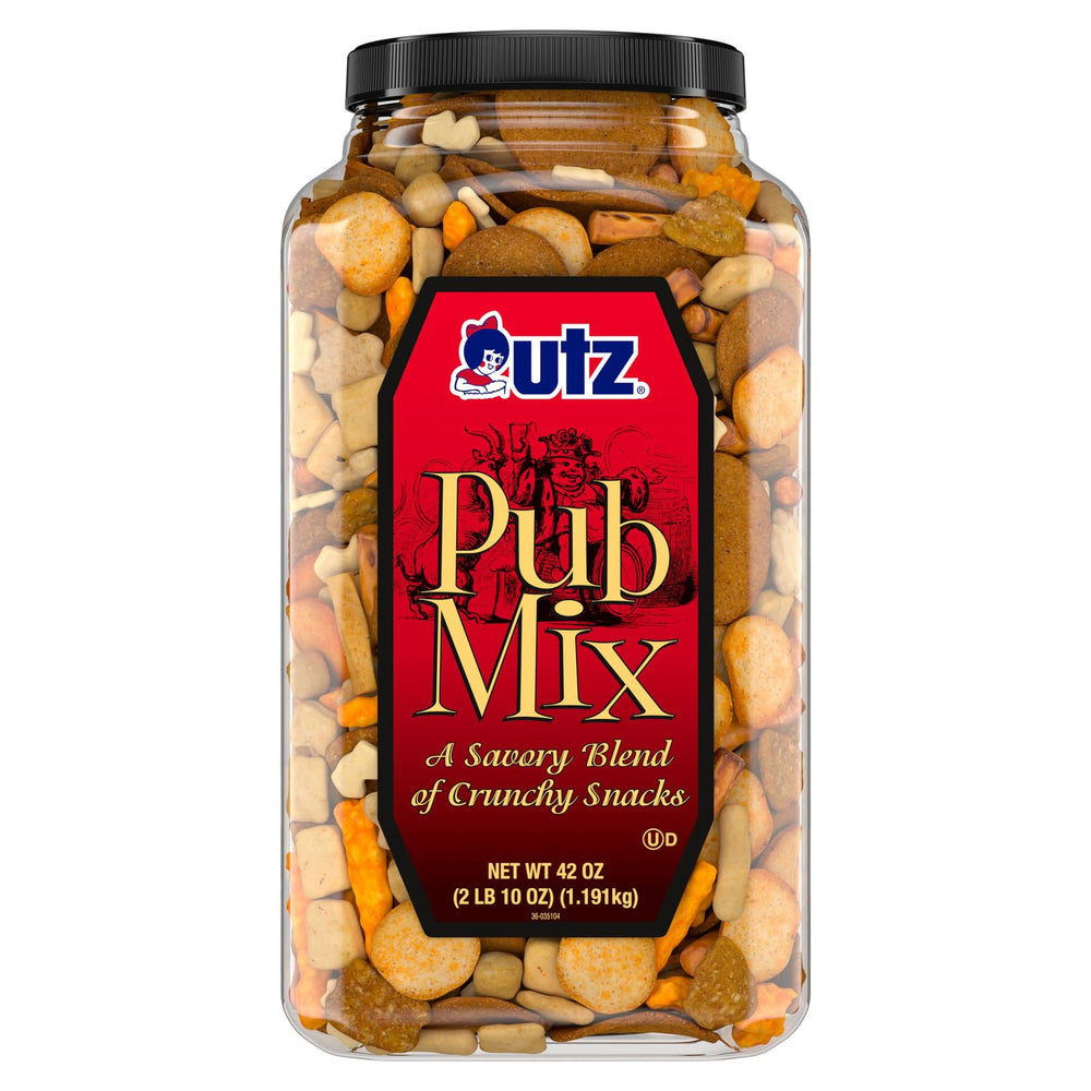 Utz barril frontal mostrando etiqueta y sabores variados, ideal para fiestas